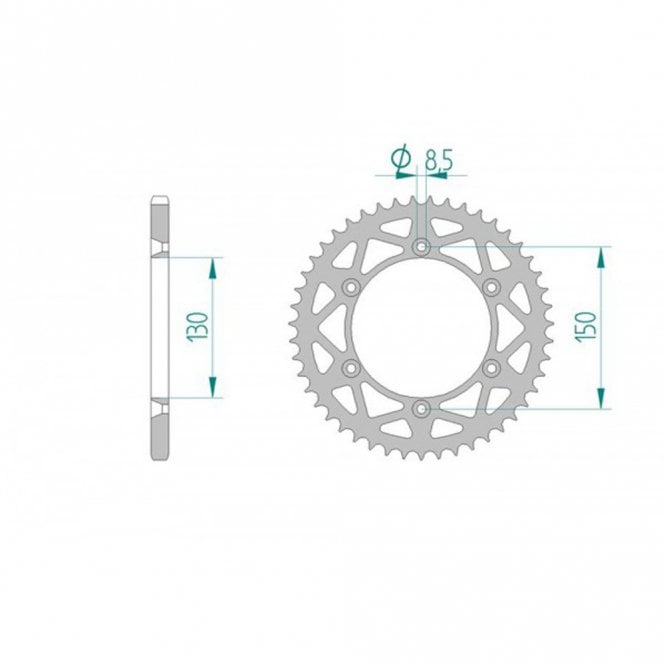 AFAM AFAM  ALU REAR SPROCKET GREY HARD ANODIZED GROOVED 13323-51 JTR 251-51