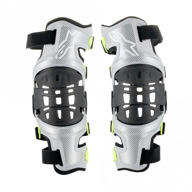 Alpinestars Alpinestars  Bionic-7 Knee Brace Set - Silver Yellow Fluo - Size S