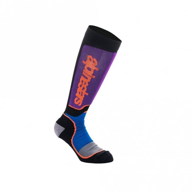 Alpinestars Alpinestars  MX Plus Socks Black Royal Blue Purple - L (US 11.5-13.5, EU 45-48)