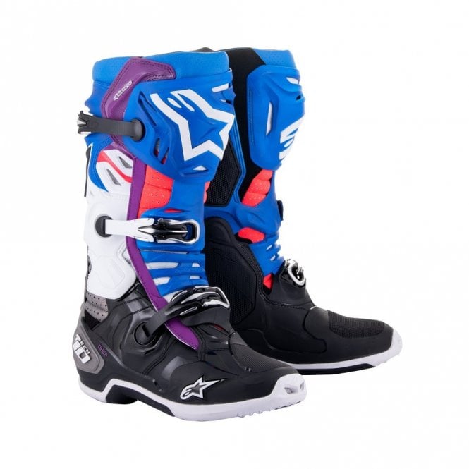 Alpinestars Alpinestars  Tech 10 Supervented - Black Enamel Blue Purple White - US 13 / EU 48