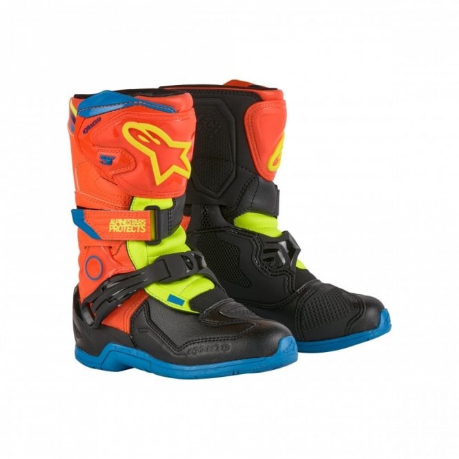 Alpinestars Alpinestars  Tech 3S Kids - Orange Fluo Enamel Blue Yel Fl - US 12J / EU 30.5