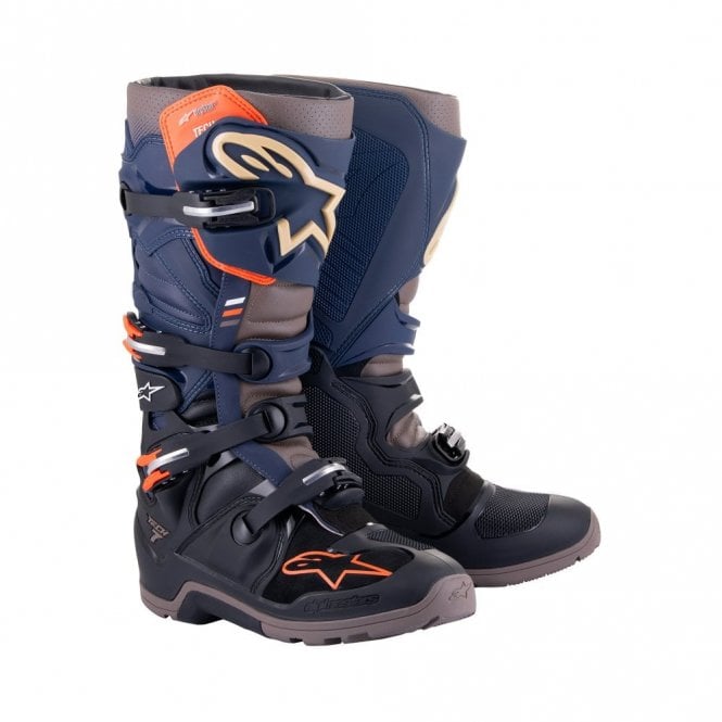 Alpinestars Alpinestars  Tech 7 Enduro Drystar - Black Night Navy Warm Gray - US 10 / EU 44.5