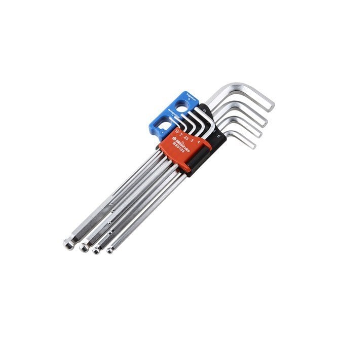 Bikeservice Bikeservice  Tools 9pc Magnetic Ball Point Hex Key Set LONG - BS9103