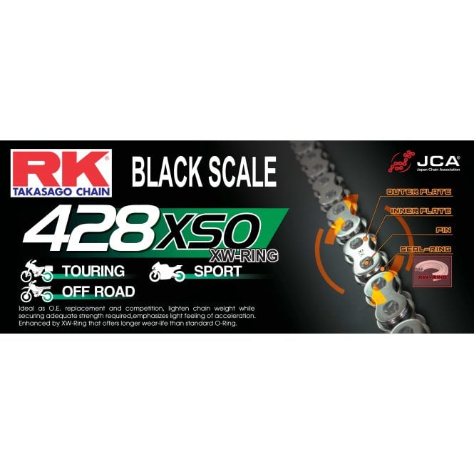 RK RK  BL428XSO-130 Black Scale XW-Ring Chain