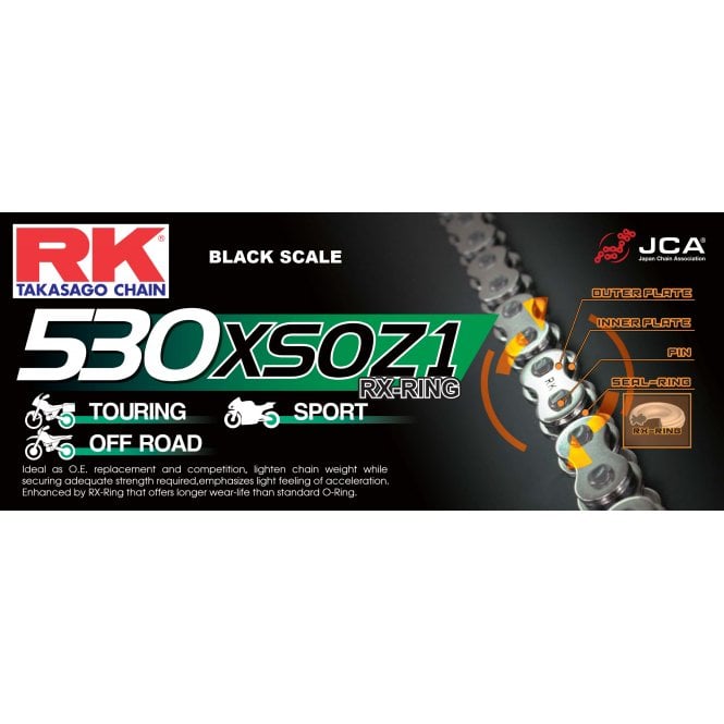 RK RK  BL530XSOZ1-124 Black Scale RX-Ring Chain