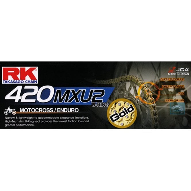 RK RK  GB420MXU2-134 Gold U-Ring Chain