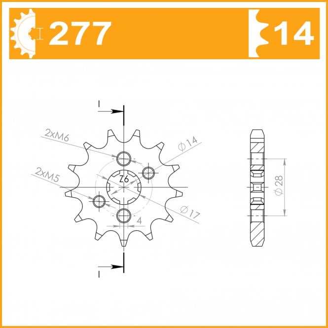 AFAM AFAM Sprocket Front C3340-14 JTF277  49200