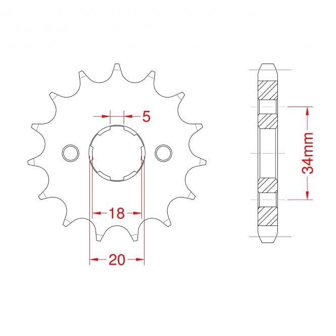 CHT CHT Sprocket Front RK-C3002-13 JTF264 Afam 26200 18mm spline - Special Order