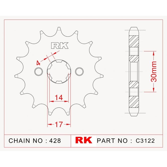 RK RK Sprocket Front -C3122-15 428 pitch