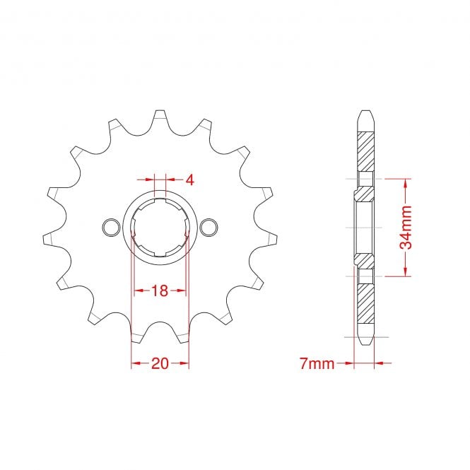 Powerite Powerite Sprocket Front RK-C4069-14 JTF329 Afam 20202 - Special Order