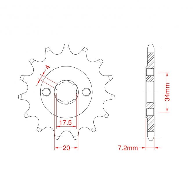 Powerite Powerite Sprocket Front RK-C4326-14 JTF266 Afam 20204 - Special Order