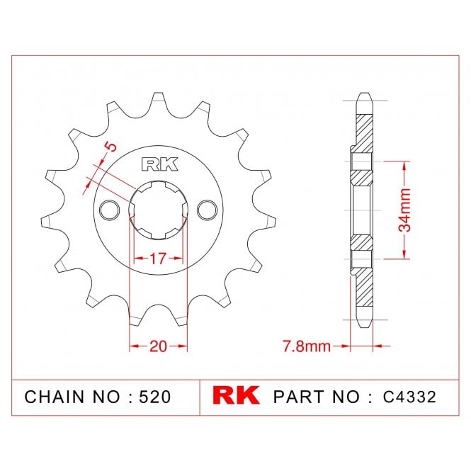 AFAM AFAM Sprocket Front RK-C4332-13 JTF327  20305 - Special Order