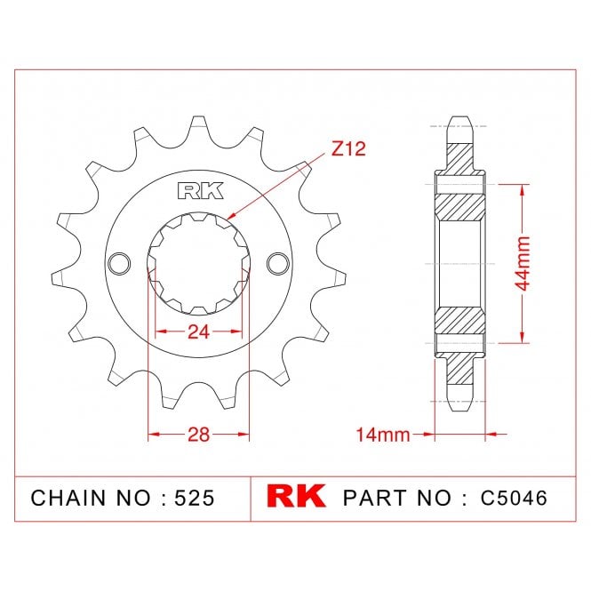 RK RK Sprocket Front -C5046-17 JTF1372 Afam 20614