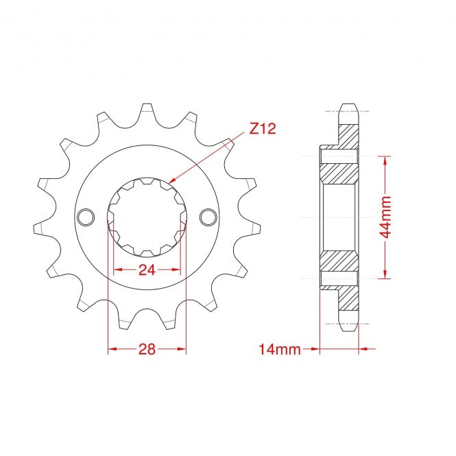 Powerite Powerite Sprocket Front RK-C5047-15 JTF1372 Afam 20606 - Special Order