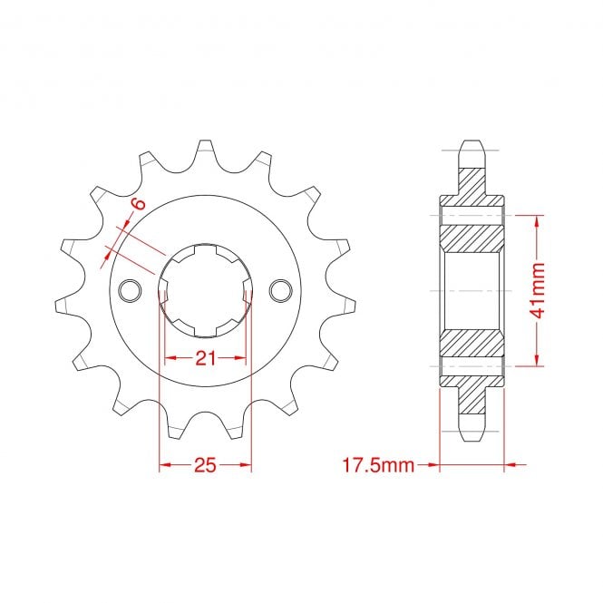 Powerite Powerite Sprocket Front RK-C5251-15 JTF294 Afam 20513 - Special Order