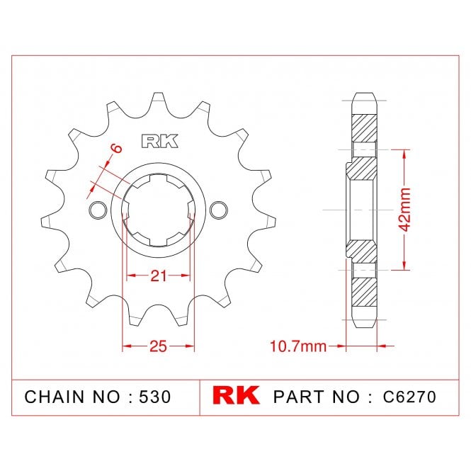 RK RK Sprocket Front -C6270-16 JTF338 Afam 20505