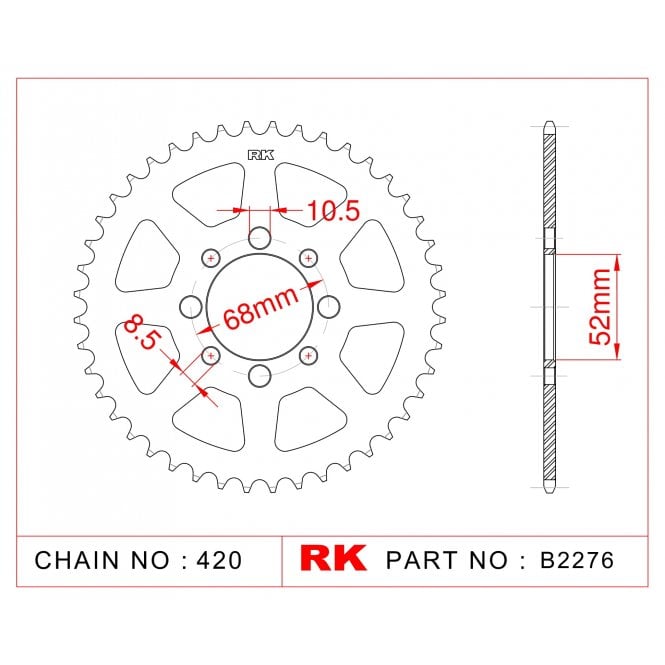 RK RK Sprocket Rear B2276-46 JTR 801-46 AFAM 14100 (Suz TS)