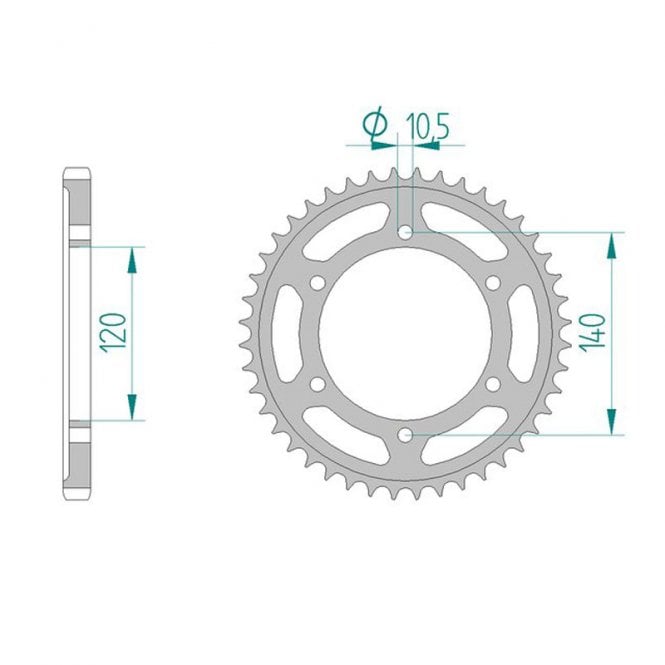 CHT CHT Sprocket Rear 498-44ED Alloy RK-B5624-44 JTR498 Afam 16605 - Special Order