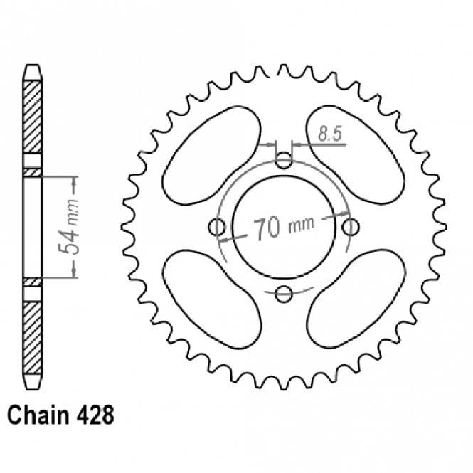 Powerite Powerite Sprocket Rear JTR 262-40 - Special Order