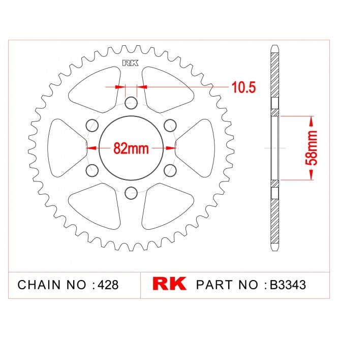 RK RK Sprocket Rear -B3343-37 428 pitch