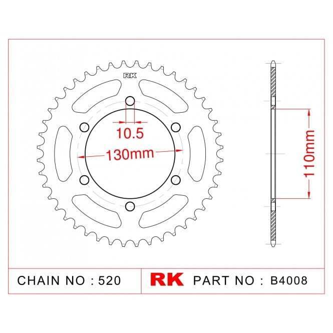 RK RK Sprocket Rear -B4008-41 JTR486 Afam 16500