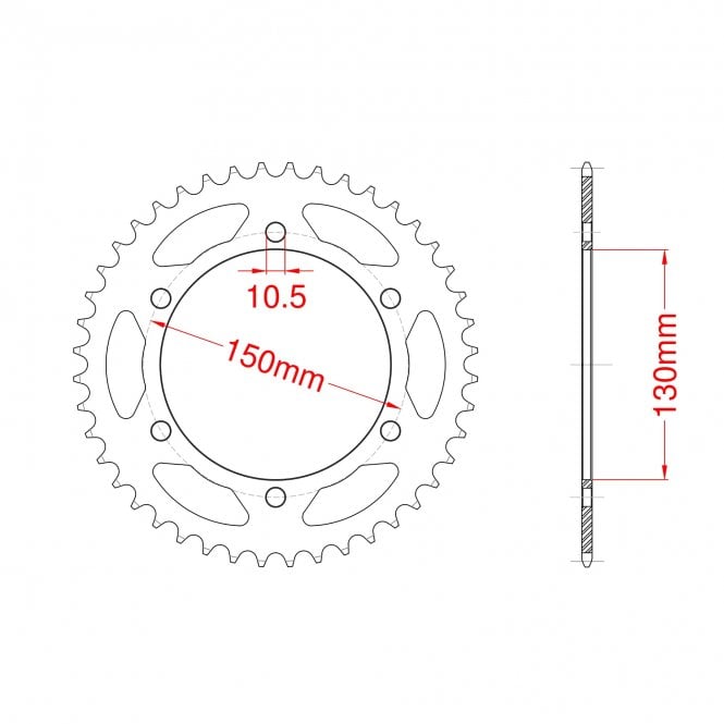 Powerite Powerite Sprocket Rear RK-B4424-45 JTR245/3 or JTR305 10.5mm mount holes - Special Order