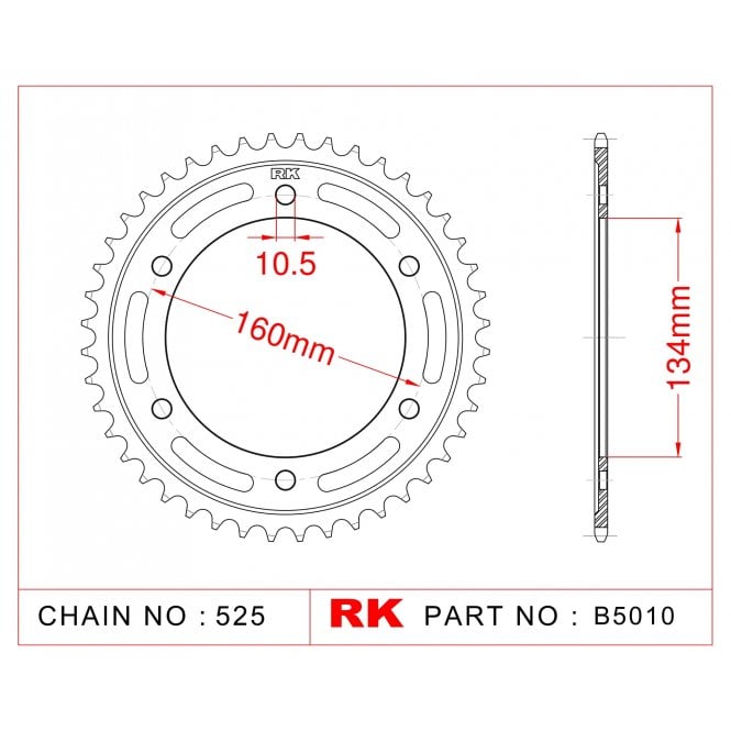 RK RK Sprocket Rear -B5010-43 JTR1317 Afam 10617