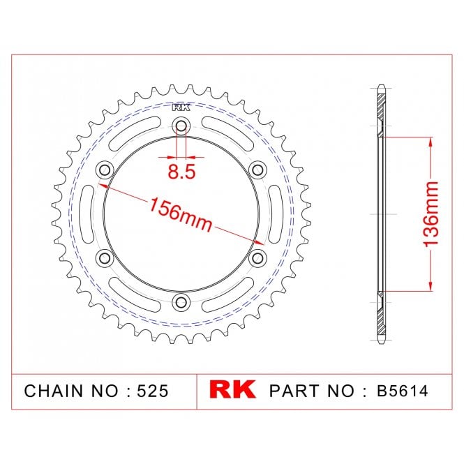 Powerite Powerite Sprocket Rear RK-B5614-41 JTR1791 Afam 14506 - Special Order