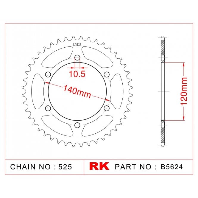 RK RK Sprocket Rear -B5624-38 JTR498 Afam 16605