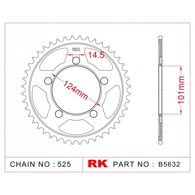 Powerite Powerite Sprocket Rear RK-B5632-37 JTR898 Afam 71801