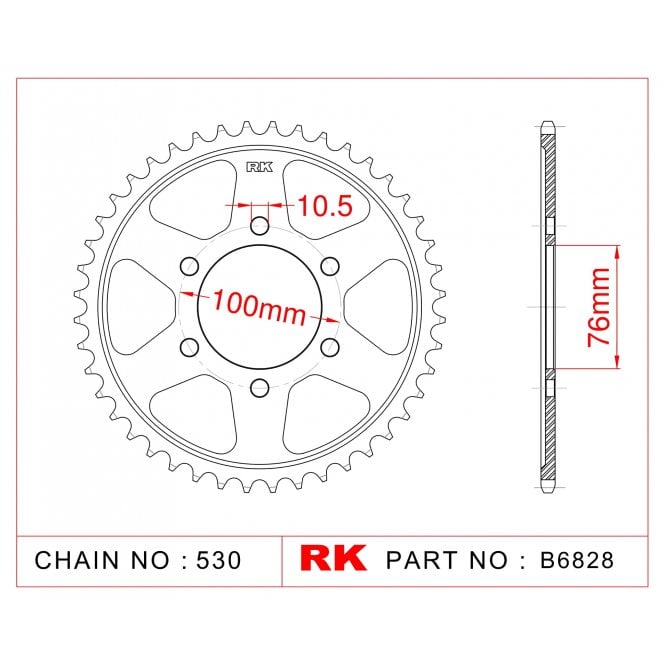 RK RK Sprocket Rear -B6828-50 JTR816 Afam 14902