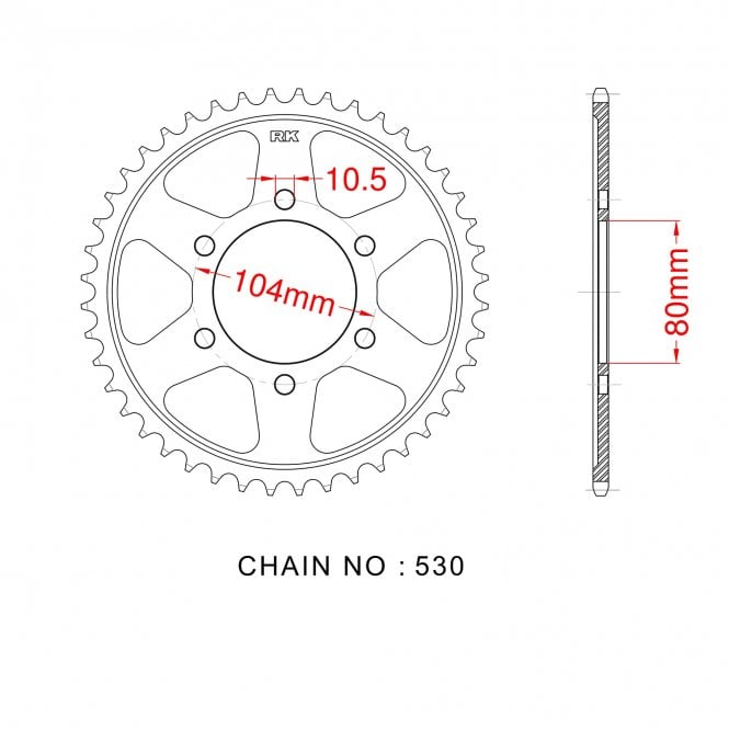 RK RK Sprocket Rear -B6829--42 (JTR488) (Afam 16604) 530 pitch