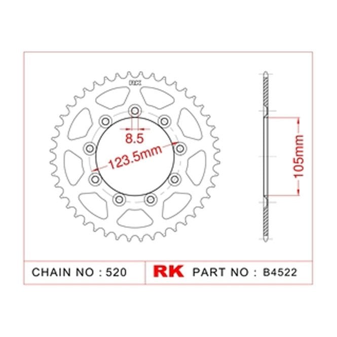 RK RK Sprocket Rear Steel  B4522-51 Supersprox 151 TM Racing