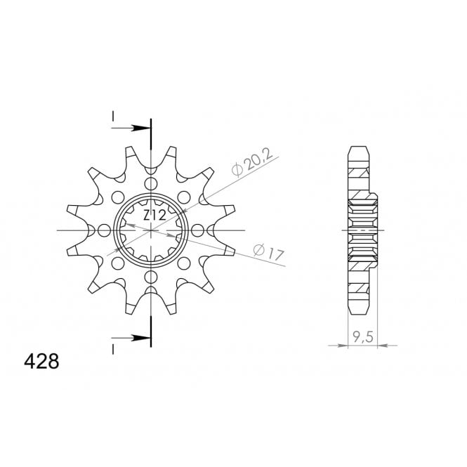 Supersprox Supersprox  Front MX Sprocket 1907-12 JTF 1907 428 pitch