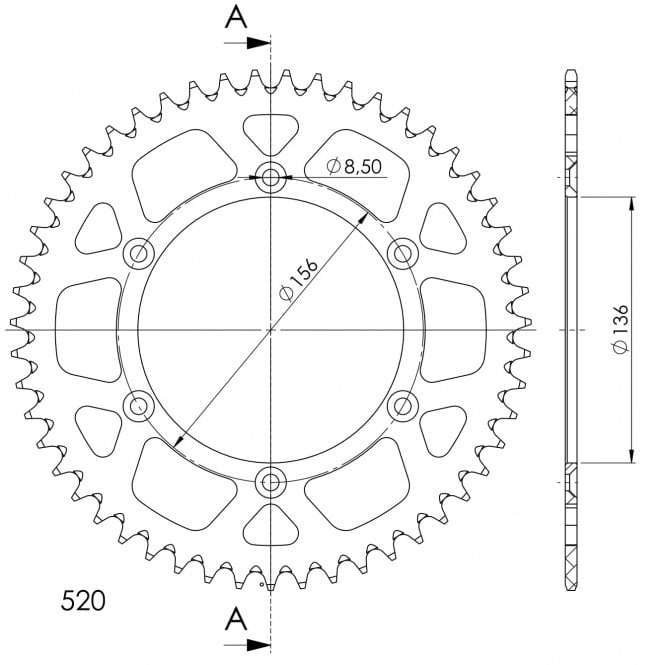 Supersprox Supersprox  Rear Alloy MX RAL-1512-49-BLU